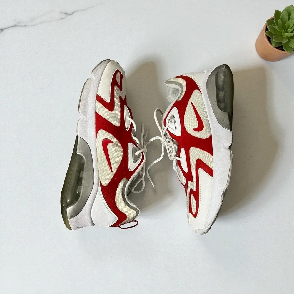 Nike‎ Air Max 200 AQ2568-100 White Red Men's Athletic Shoes Size 13